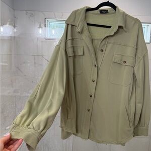 Vici Light Olive Utility Shirt Jacket